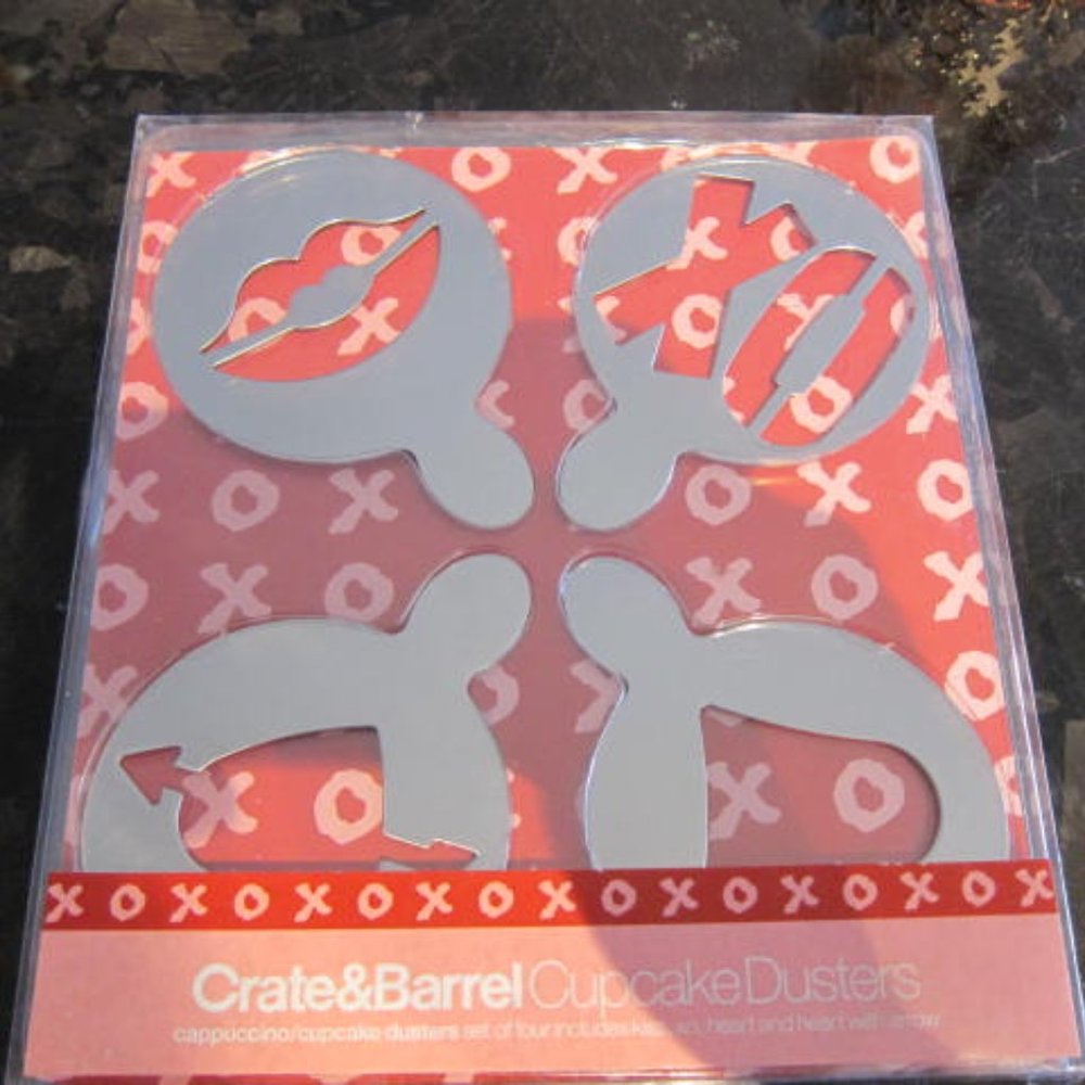 Crate and Barrel Stainless Steel Valentine Cupcake Dusters